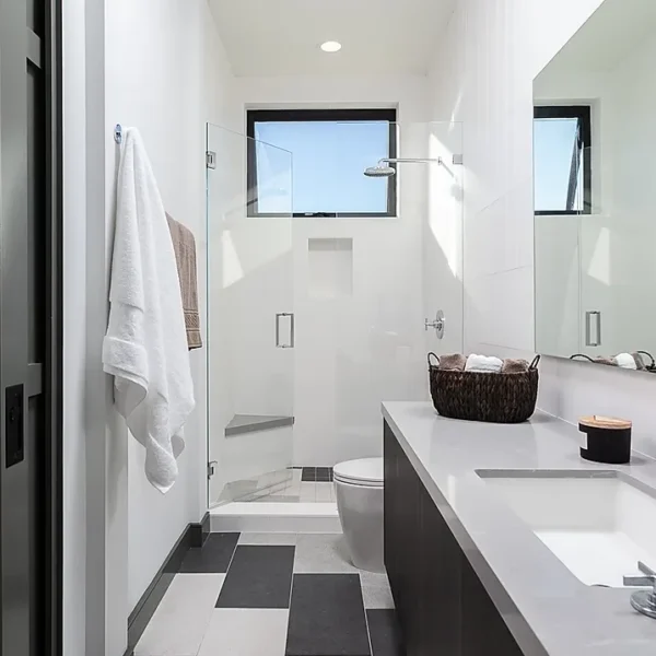 Make a contrast with two different color on the flooring